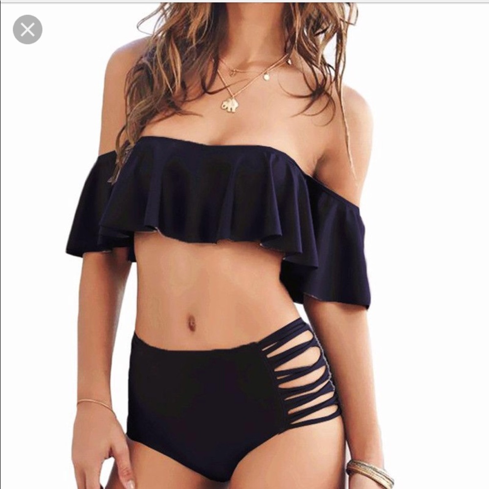 Black off shoulder bikini